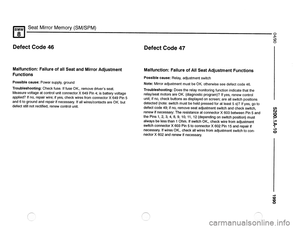 BMW 850csi 1990 E31 Electrical Troubleshooting Manual 