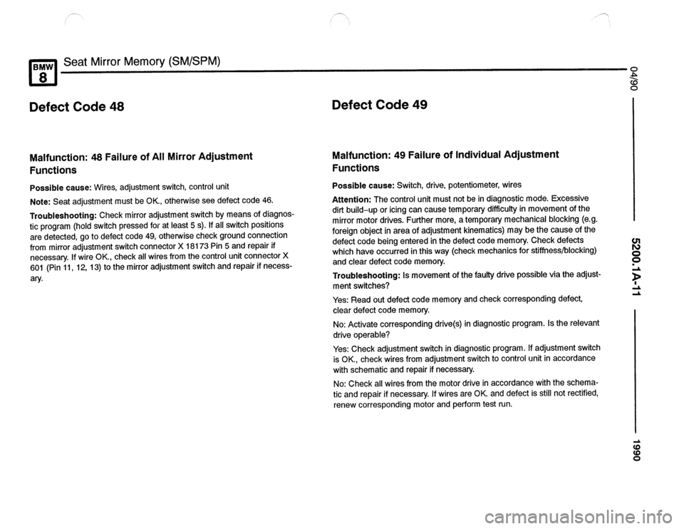 BMW 850csi 1990 E31 Electrical Troubleshooting Manual 