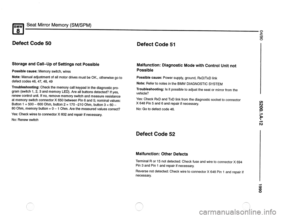 BMW 850csi 1990 E31 Electrical Troubleshooting Manual 