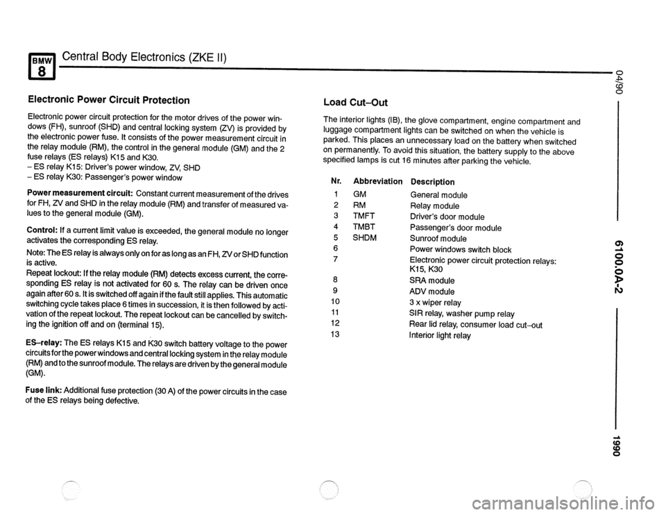 BMW 850csi 1990 E31 Electrical Troubleshooting Manual 