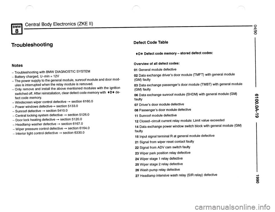 BMW 850csi 1990 E31 Electrical Troubleshooting Manual 