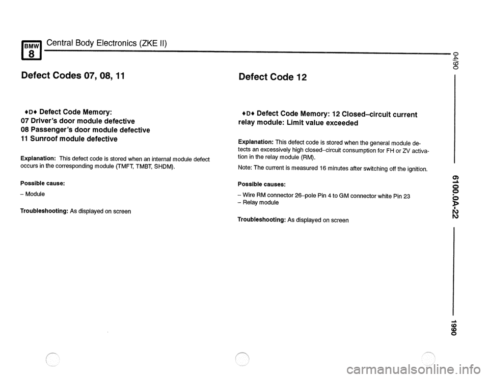 BMW 850csi 1990 E31 Electrical Troubleshooting Manual 