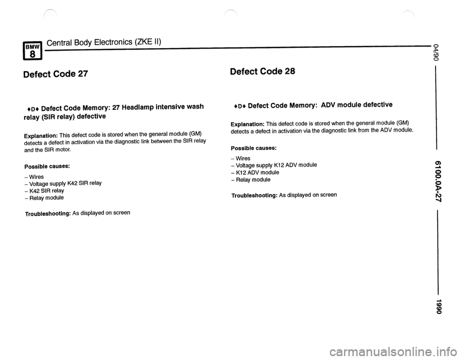 BMW 850csi 1990 E31 Electrical Troubleshooting Manual 