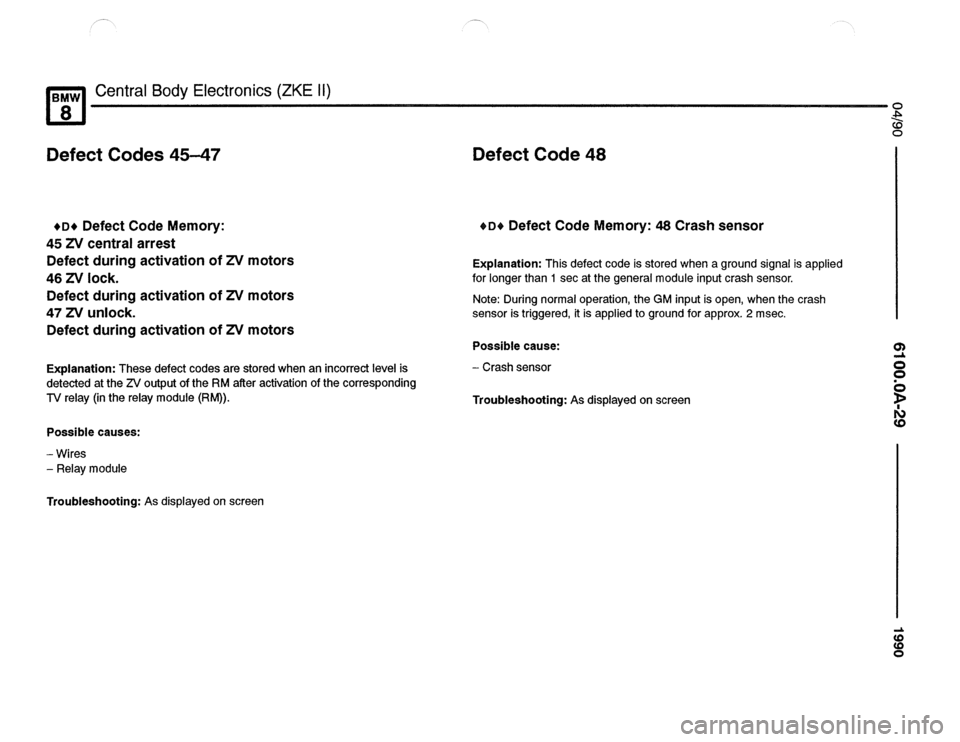 BMW 850csi 1990 E31 Electrical Troubleshooting Manual 