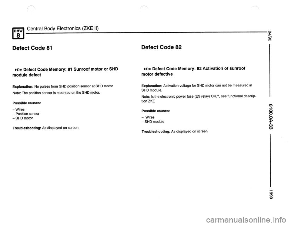 BMW 850csi 1990 E31 Electrical Troubleshooting Manual 