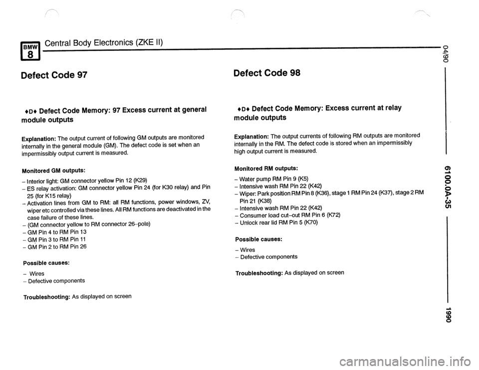 BMW 850csi 1990 E31 Electrical Troubleshooting Manual 