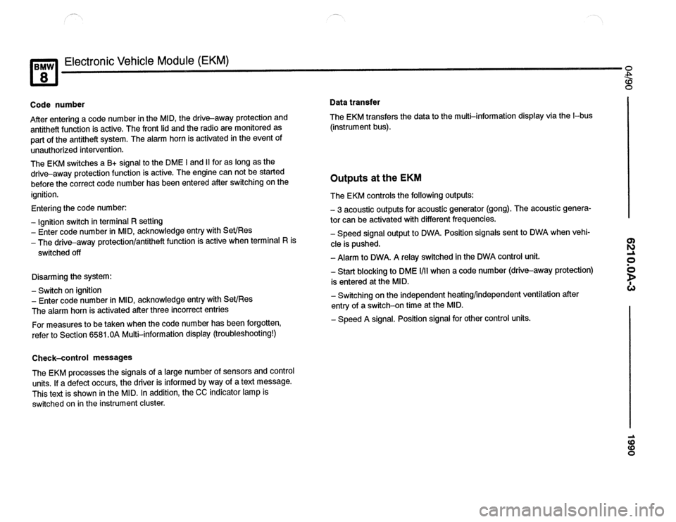 BMW 850csi 1990 E31 Electrical Troubleshooting Manual 