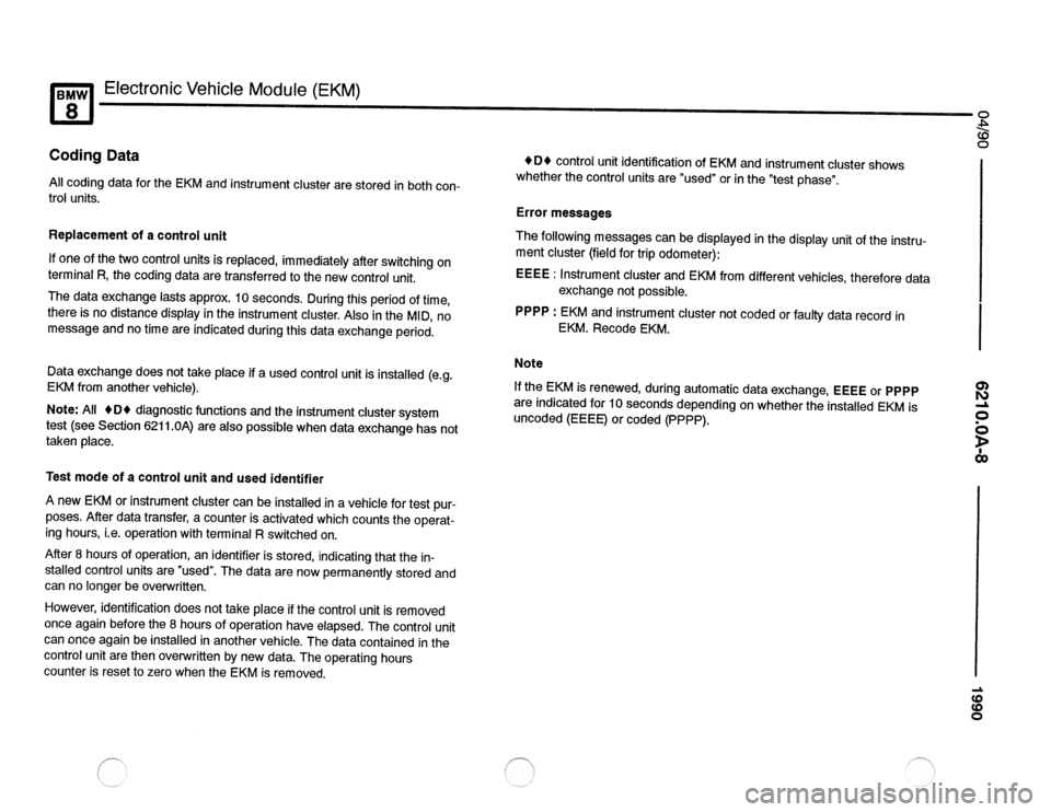 BMW 850csi 1990 E31 Electrical Troubleshooting Manual 