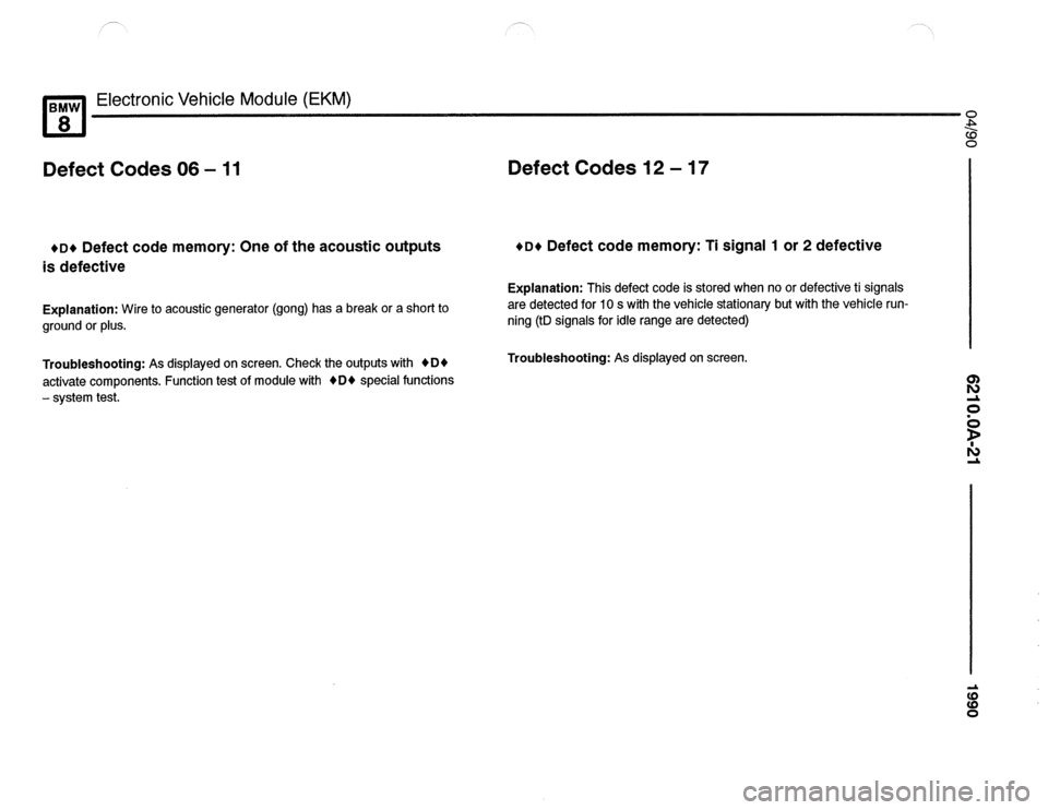 BMW 850csi 1990 E31 Electrical Troubleshooting Manual 
