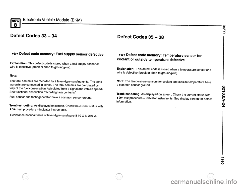 BMW 850csi 1990 E31 Electrical Troubleshooting Manual 