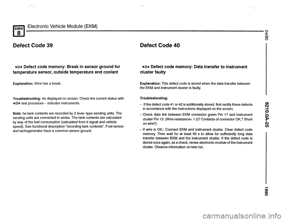 BMW 850csi 1990 E31 Electrical Troubleshooting Manual 