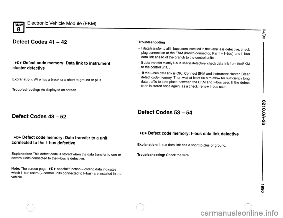 BMW 850csi 1990 E31 Electrical Troubleshooting Manual 