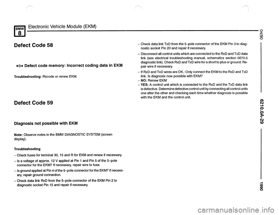 BMW 850csi 1990 E31 Electrical Troubleshooting Manual 