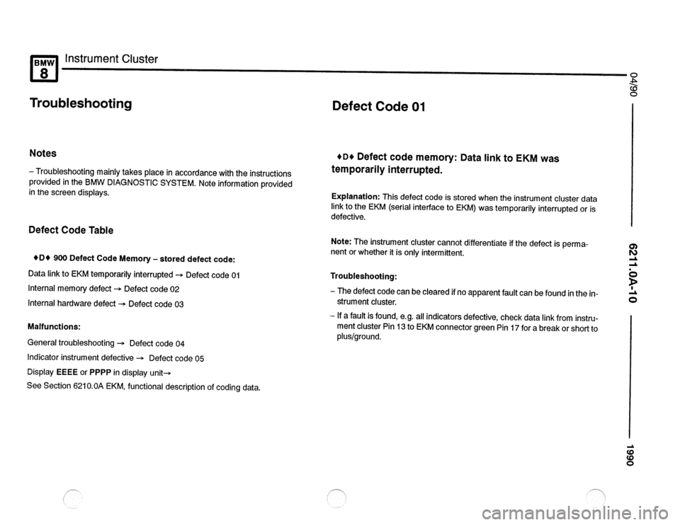 BMW 850csi 1990 E31 Electrical Troubleshooting Manual 