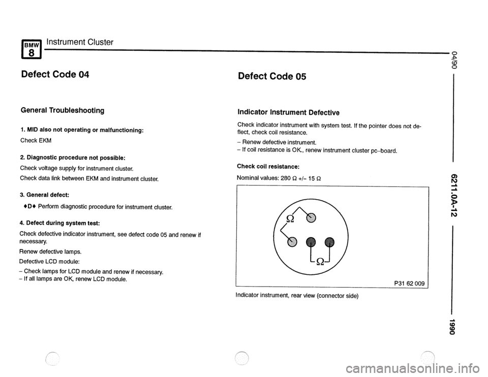 BMW 850csi 1990 E31 Electrical Troubleshooting Manual 
