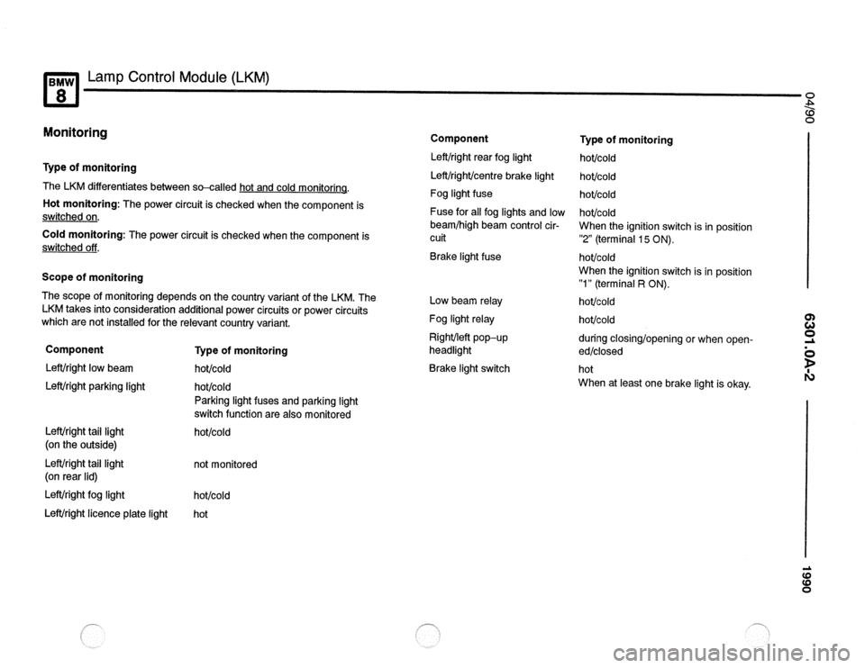 BMW 850csi 1990 E31 Electrical Troubleshooting Manual 