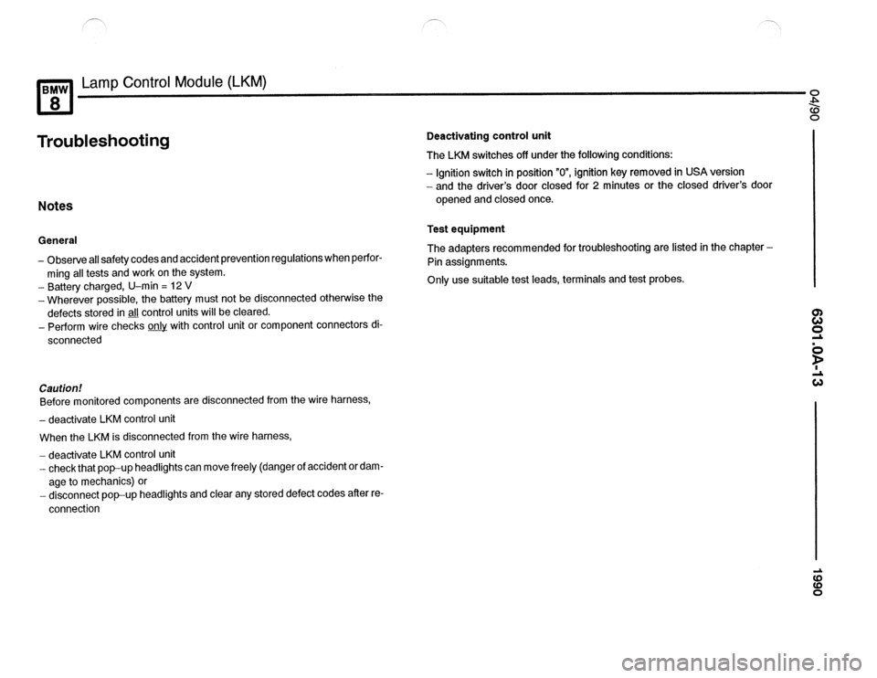 BMW 850csi 1990 E31 Electrical Troubleshooting Manual 