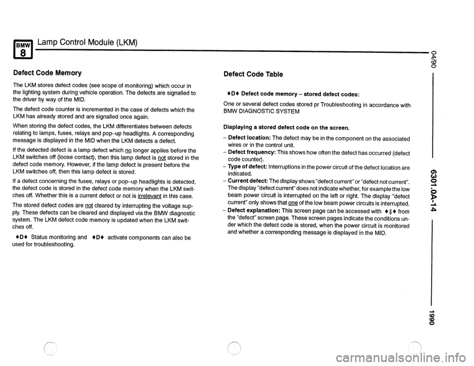 BMW 850csi 1990 E31 Electrical Troubleshooting Manual 