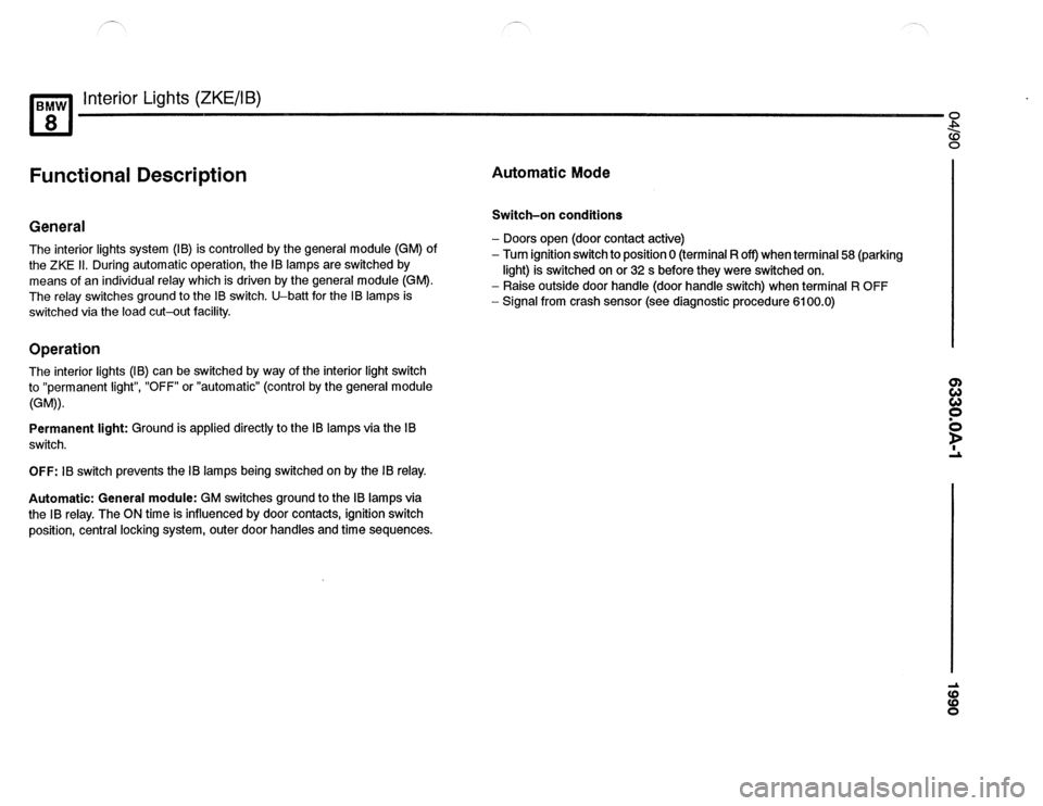 BMW 850csi 1990 E31 Electrical Troubleshooting Manual 