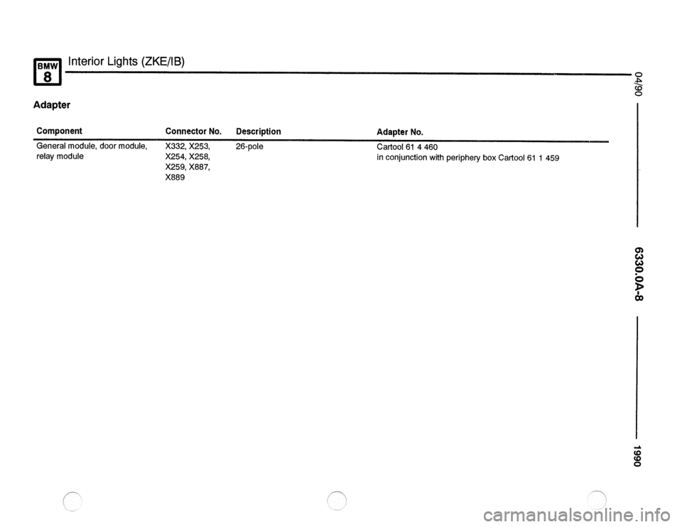 BMW 850csi 1990 E31 Electrical Troubleshooting Manual 