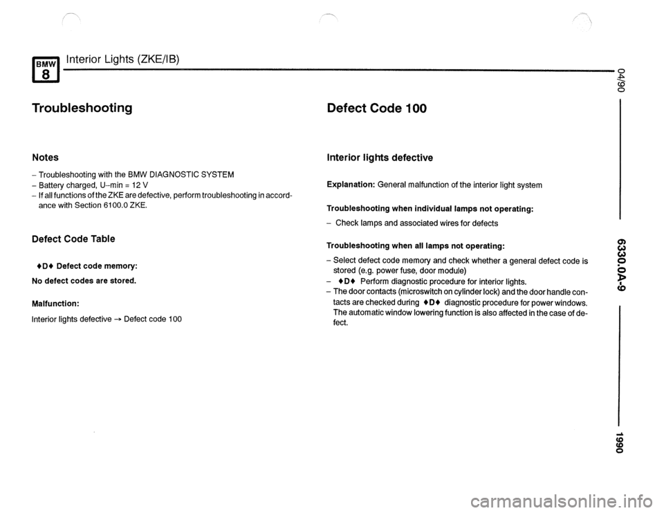 BMW 850csi 1990 E31 Electrical Troubleshooting Manual 