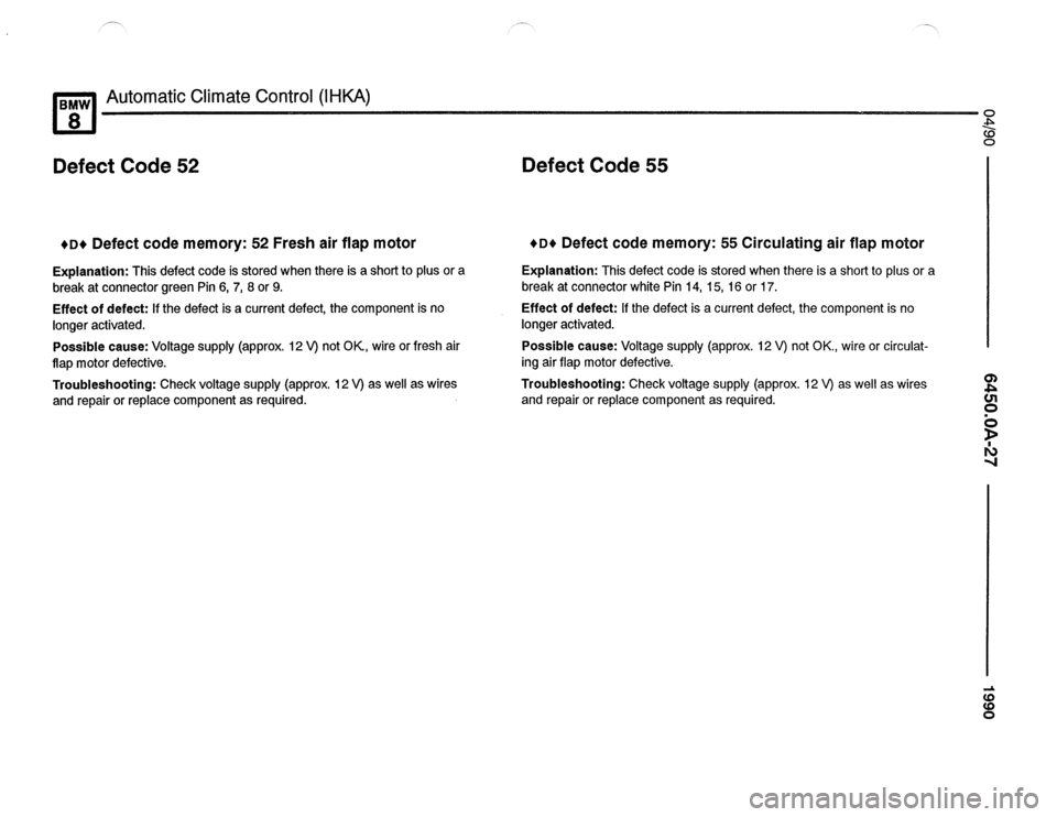 BMW 850csi 1990 E31 Electrical Troubleshooting Manual 