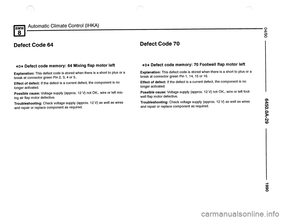 BMW 850csi 1990 E31 Electrical Troubleshooting Manual 