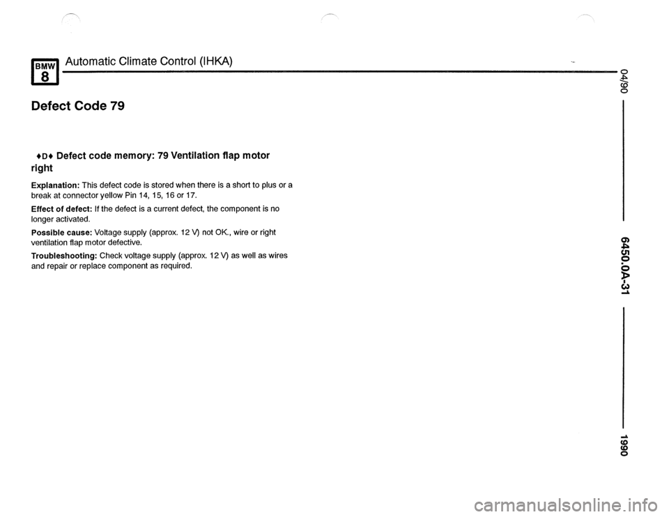 BMW 850csi 1990 E31 Electrical Troubleshooting Manual 
