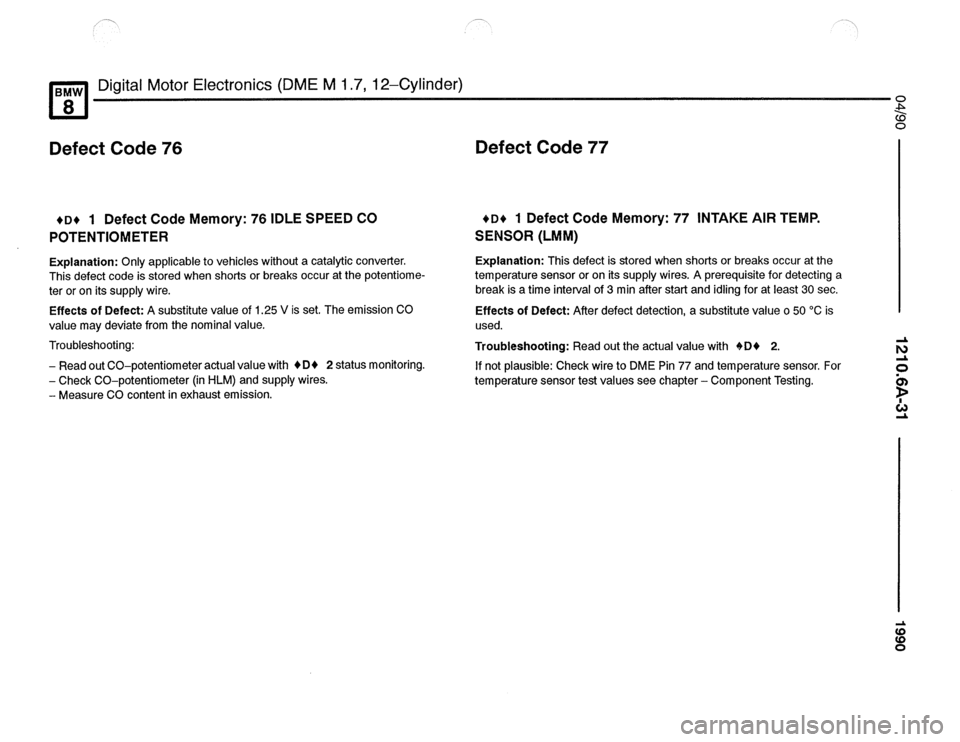 BMW 850csi 1990 E31 Electrical Troubleshooting Manual 