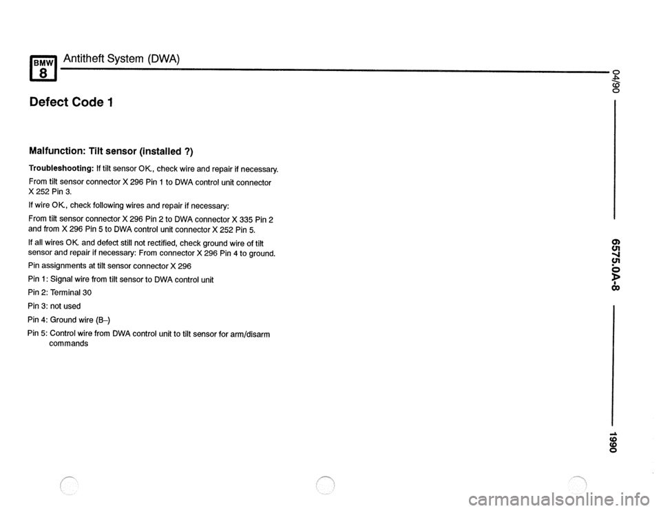 BMW 850csi 1990 E31 Electrical Troubleshooting Manual 