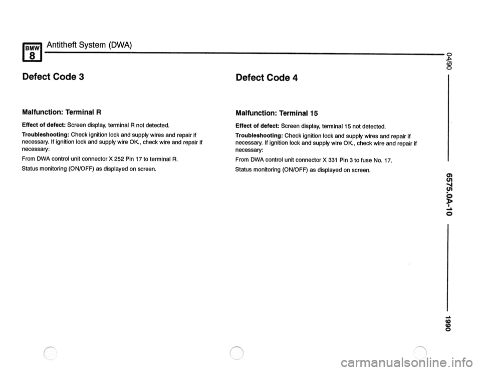 BMW 850csi 1990 E31 Electrical Troubleshooting Manual 