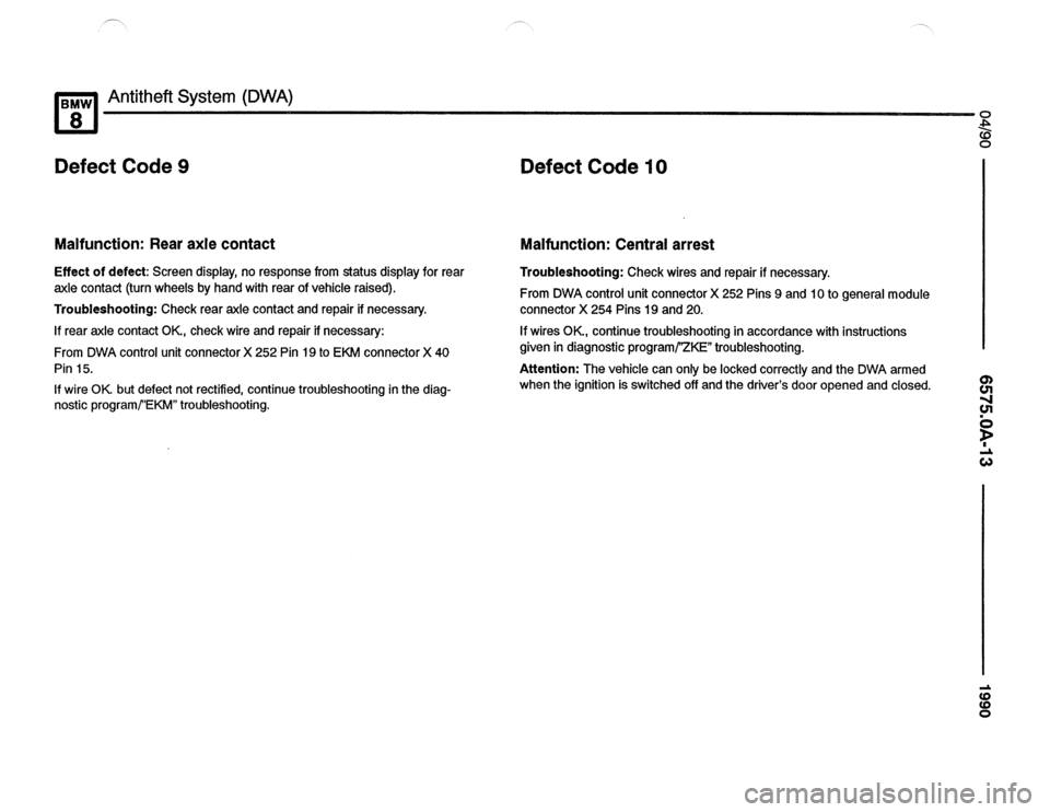 BMW 850csi 1990 E31 Electrical Troubleshooting Manual 