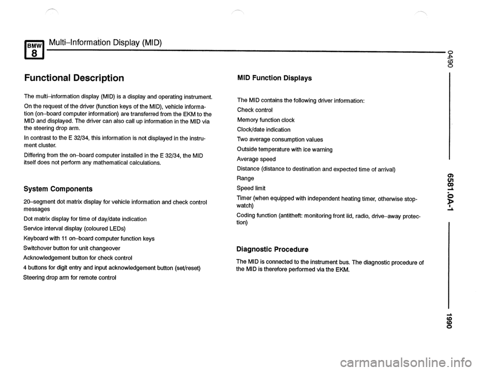 BMW 850csi 1990 E31 Electrical Troubleshooting Manual 