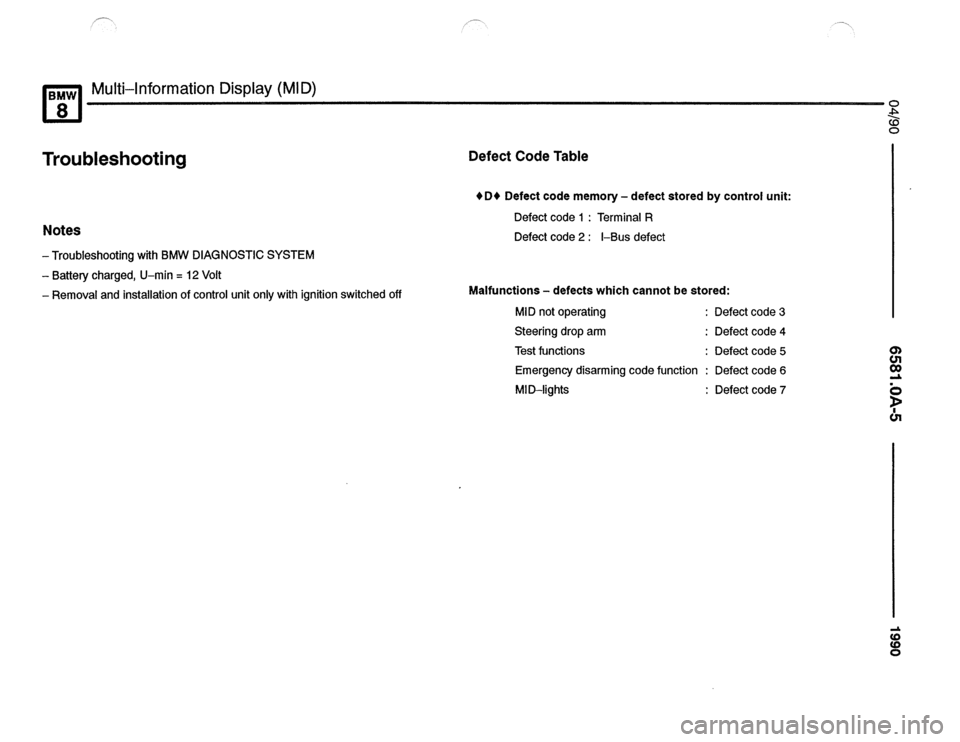 BMW 850csi 1990 E31 Electrical Troubleshooting Manual 