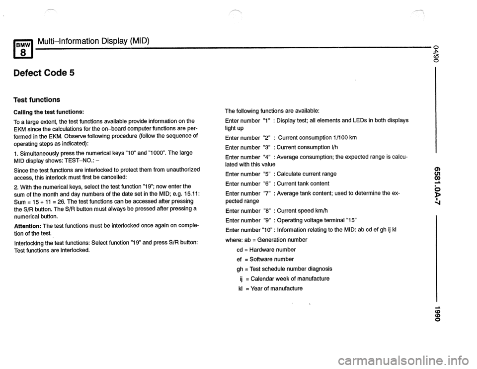 BMW 850csi 1990 E31 Electrical Troubleshooting Manual 