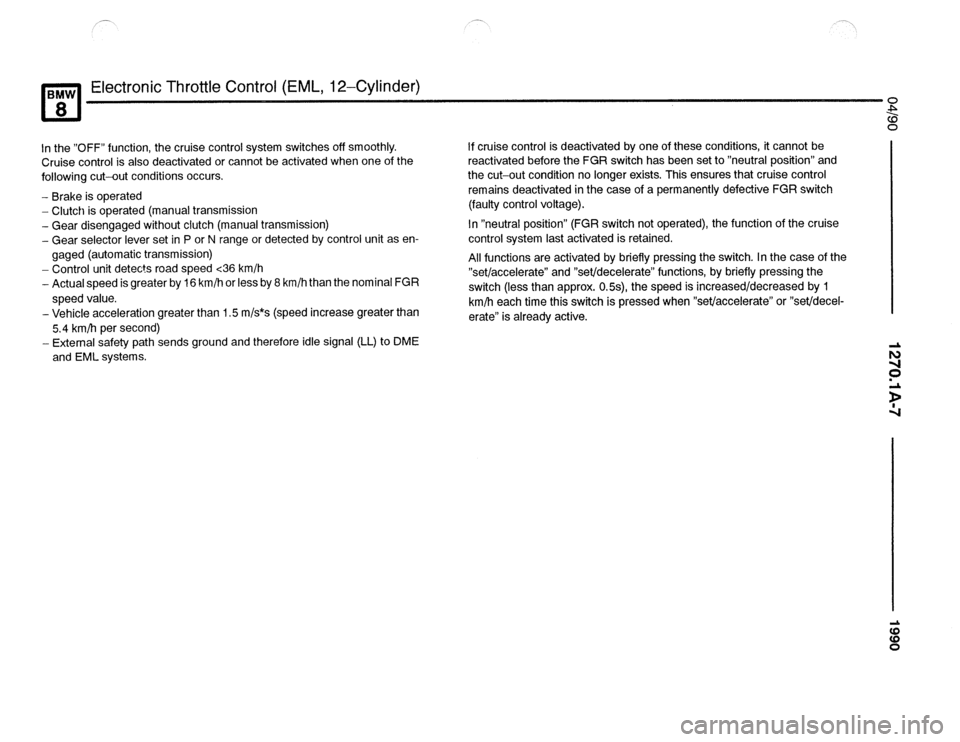 BMW 850csi 1990 E31 Electrical Troubleshooting Manual 