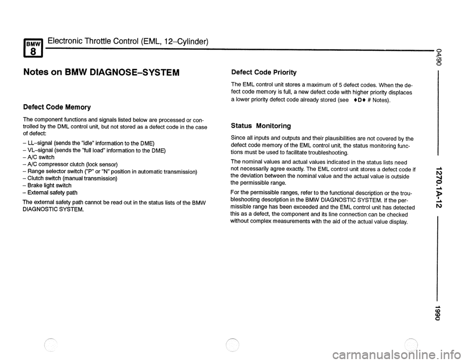 BMW 850csi 1990 E31 Electrical Troubleshooting Manual 