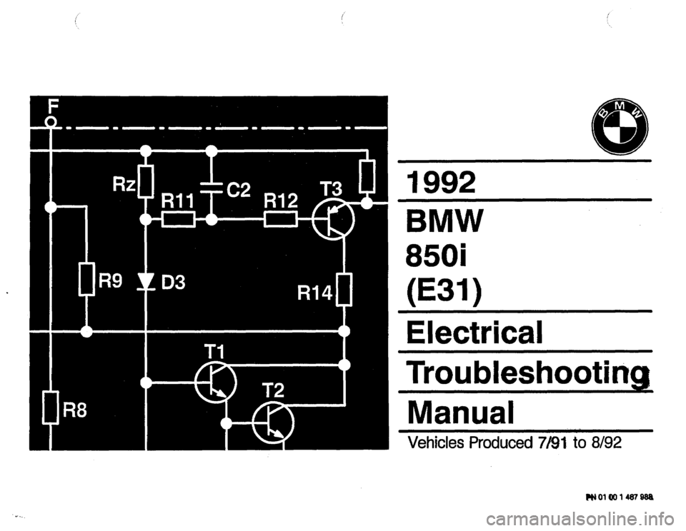 BMW 850i 1992 E31 Electrical Troubleshooting Manual 