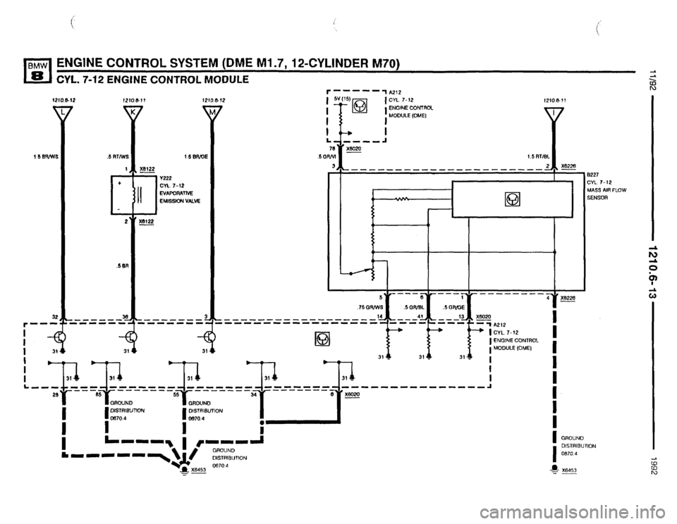 BMW 850i 1992 E31 Electrical Troubleshooting Manual 