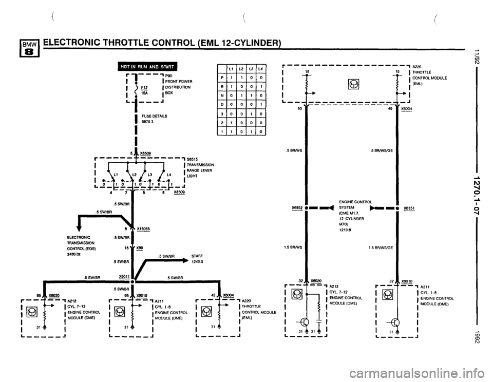 BMW 850i 1992 E31 Electrical Troubleshooting Manual 
