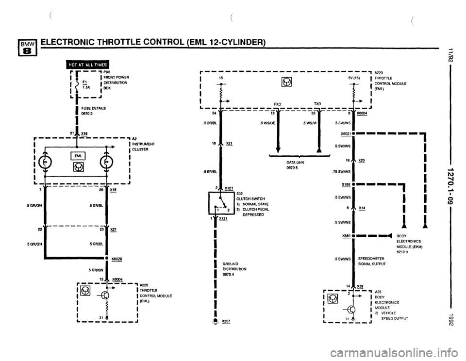 BMW 850i 1992 E31 Electrical Troubleshooting Manual 