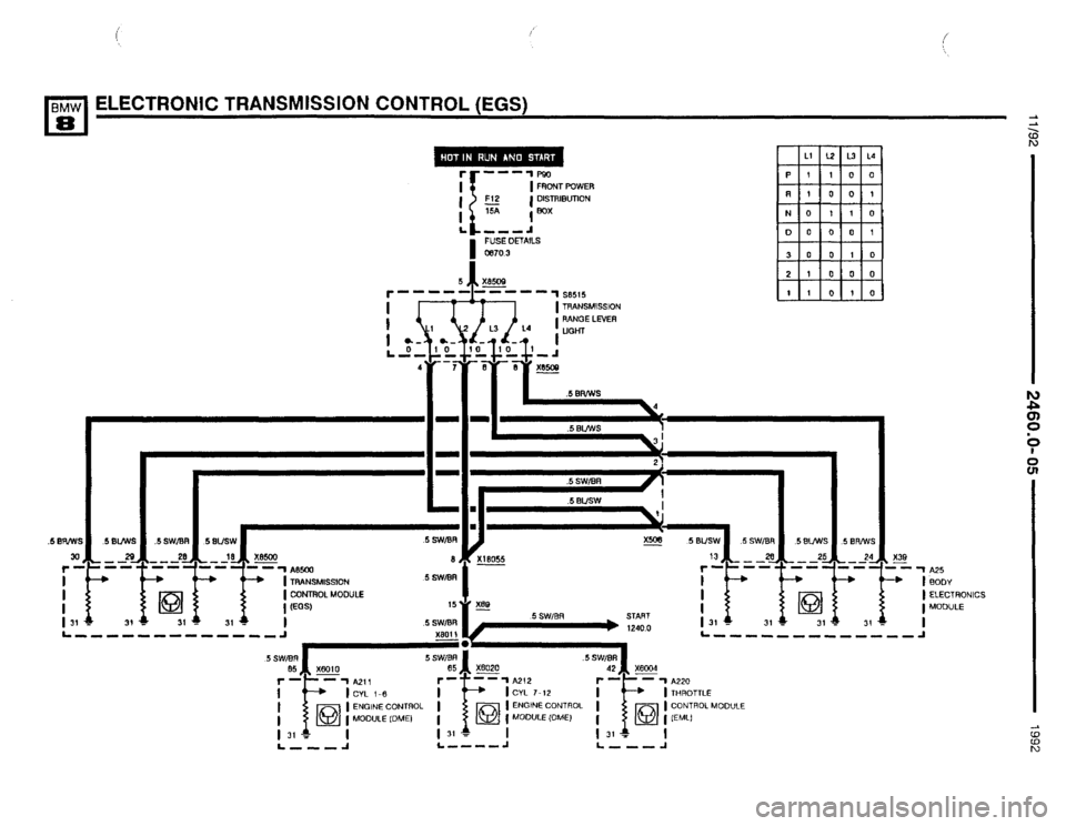 BMW 850i 1992 E31 Electrical Troubleshooting Manual 