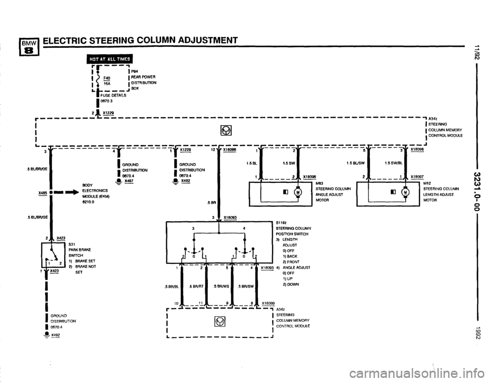 BMW 850i 1992 E31 Electrical Troubleshooting Manual 