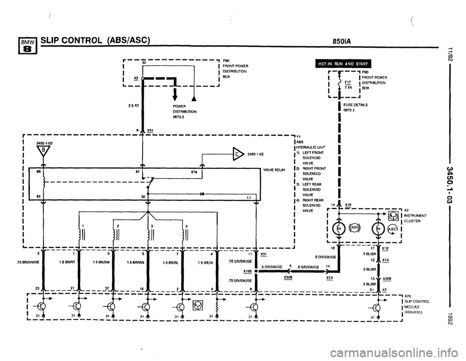 BMW 850i 1992 E31 Electrical Troubleshooting Manual 