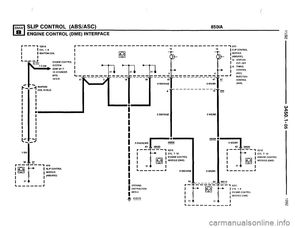 BMW 850i 1992 E31 Electrical Troubleshooting Manual 