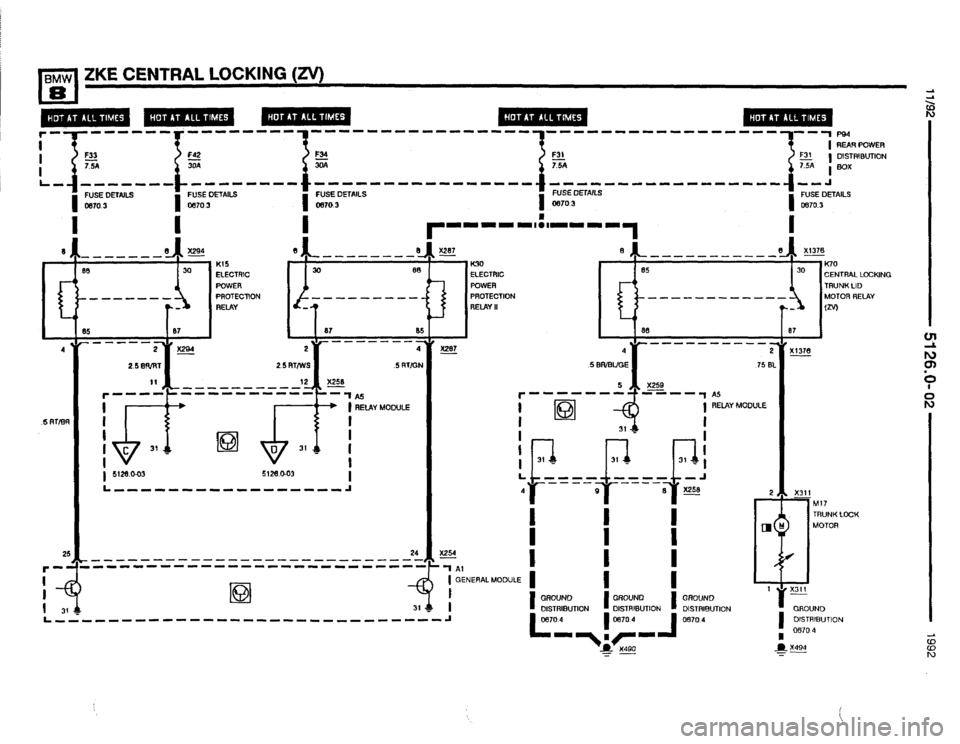 BMW 850i 1992 E31 Electrical Troubleshooting Manual 