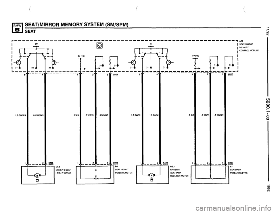BMW 850i 1992 E31 Electrical Troubleshooting Manual 