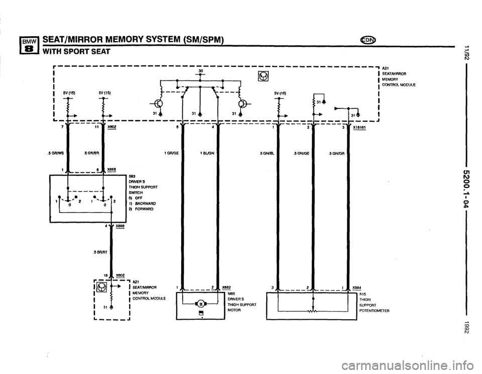 BMW 850i 1992 E31 Electrical Troubleshooting Manual 