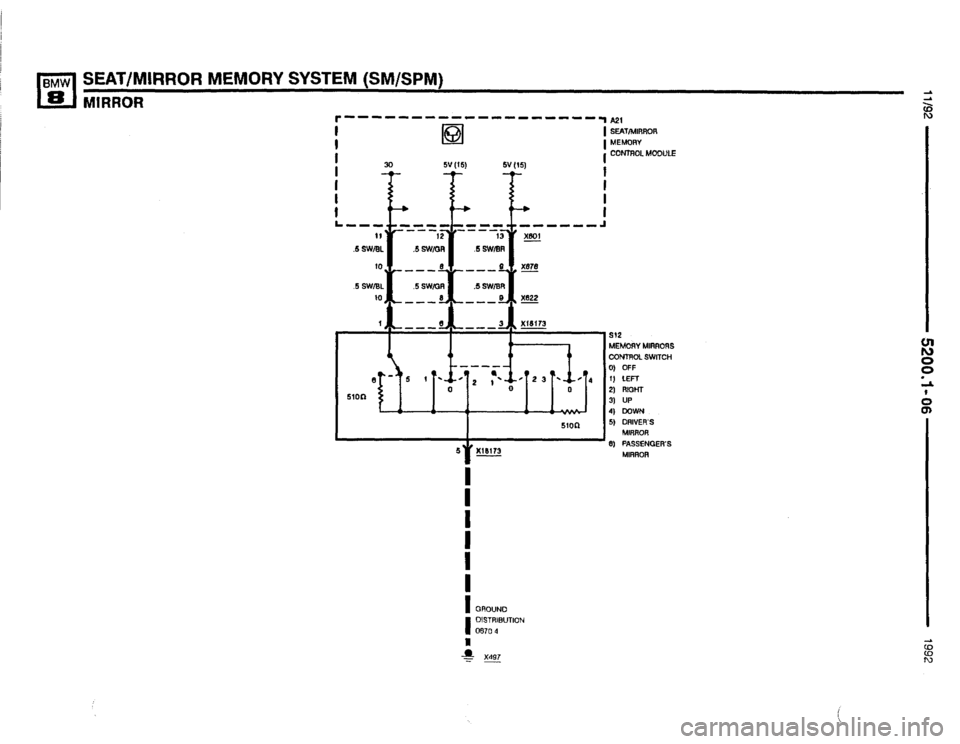 BMW 850i 1992 E31 Electrical Troubleshooting Manual 