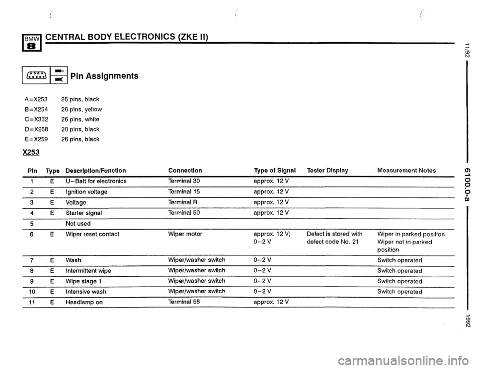BMW 850i 1992 E31 Electrical Troubleshooting Manual 